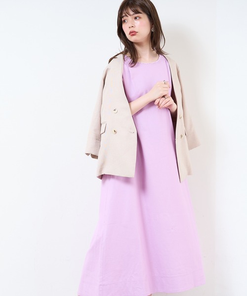 natural couture（ナチュラルクチュール）の「【WEB限定】綿麻フリンジテントラインワンピース（ワンピース・レディース・その他1/ブラウン/その他2/パープル・MEDIUM/LARGE）」の11枚目の写真