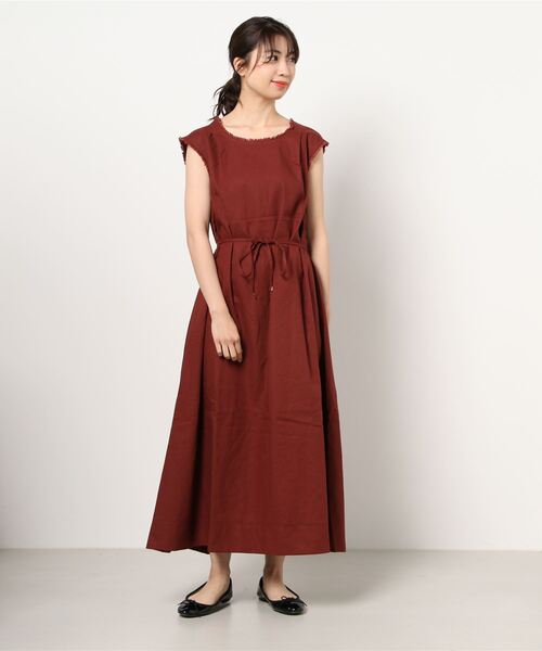 natural couture（ナチュラルクチュール）の「【WEB限定】綿麻フリンジテントラインワンピース（ワンピース・レディース・その他1/ブラウン/その他2/パープル・MEDIUM/LARGE）」の9枚目の写真