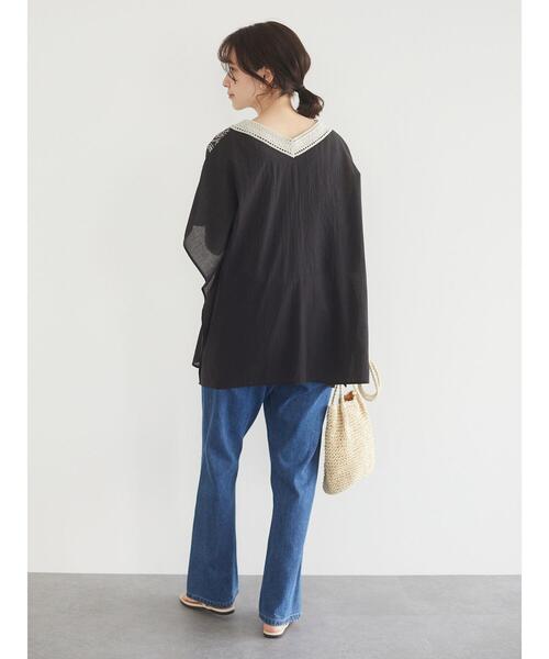 Green　Parks（グリーンパークス）の「Iインド刺繍Vネックブラウス＊（シャツ/ブラウス・レディース・ブルー/オフホワイト/ブラック・FREE）」の12枚目の写真