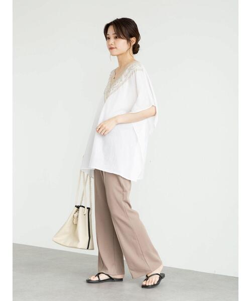 Green　Parks（グリーンパークス）の「Iインド刺繍Vネックブラウス＊（シャツ/ブラウス・レディース・ブルー/オフホワイト/ブラック・FREE）」の19枚目の写真