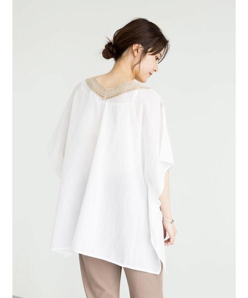 Green　Parks（グリーンパークス）の「Iインド刺繍Vネックブラウス＊（シャツ/ブラウス・レディース・ブルー/オフホワイト/ブラック・FREE）」の22枚目の写真