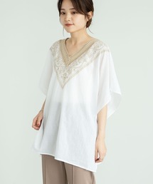 Green　Parks | Iインド刺繍Vネックブラウス＊(シャツ/ブラウス)