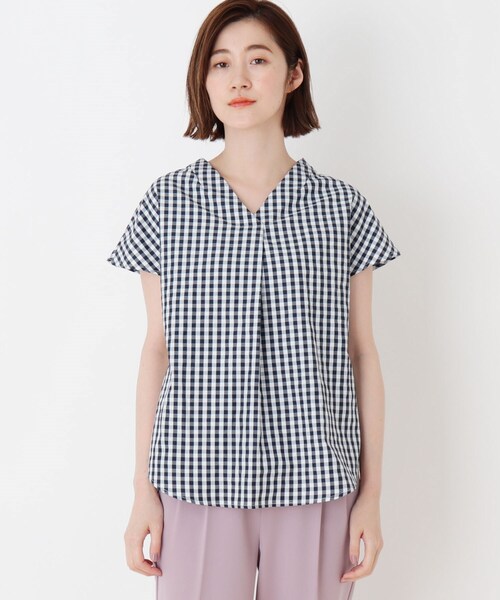 DRESKIP（ドレスキップ）の「◆ひんやりバックスリットブラウス（シャツ/ブラウス・レディース・ブラック系2/ダークグリーン系2/ネイビー系1・02/03/04）」の5枚目の写真