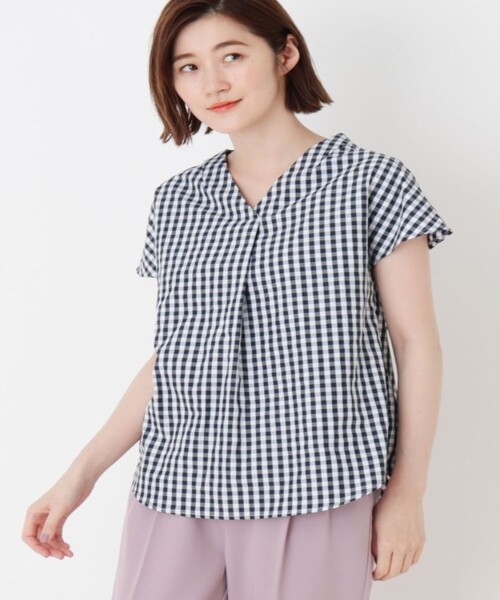 DRESKIP（ドレスキップ）の「◆ひんやりバックスリットブラウス（シャツ/ブラウス・レディース・ブラック系2/ダークグリーン系2/ネイビー系1・02/03/04）」の7枚目の写真