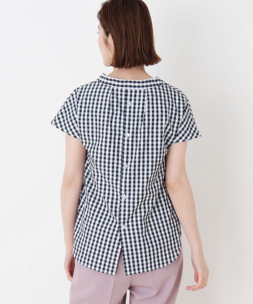 DRESKIP（ドレスキップ）の「◆ひんやりバックスリットブラウス（シャツ/ブラウス・レディース・ブラック系2/ダークグリーン系2/ネイビー系1・02/03/04）」の9枚目の写真