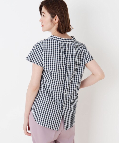 DRESKIP（ドレスキップ）の「◆ひんやりバックスリットブラウス（シャツ/ブラウス・レディース・ブラック系2/ダークグリーン系2/ネイビー系1・02/03/04）」の14枚目の写真