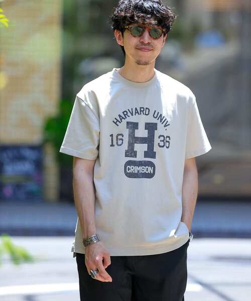 HARVARD（ハーバード）の「HARVARD プリントTシャツ Arch（Tシャツ/カットソー・メンズ・ホワイト/ブラック/ベージュ・LARGE/MEDIUM）」の3枚目の写真