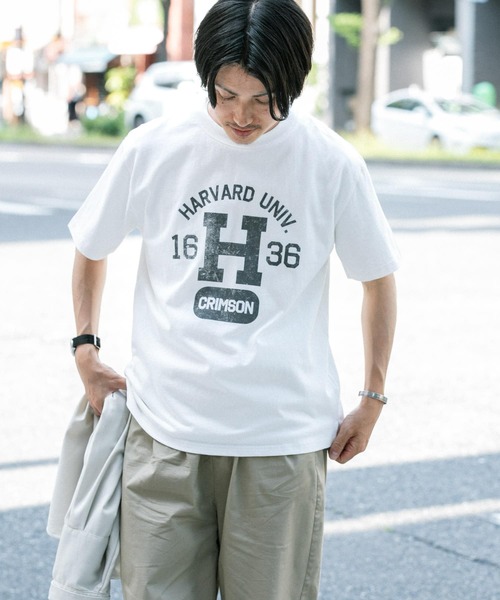 HARVARD（ハーバード）の「HARVARD プリントTシャツ Arch（Tシャツ/カットソー・メンズ・ホワイト/ブラック/ベージュ・LARGE/MEDIUM）」の2枚目の写真