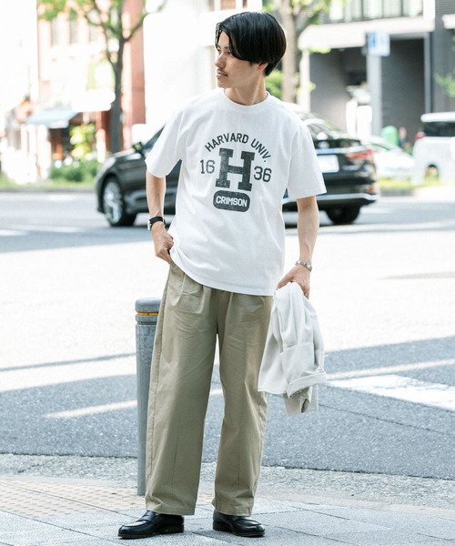 HARVARD（ハーバード）の「HARVARD プリントTシャツ Arch（Tシャツ/カットソー・メンズ・ホワイト/ブラック/ベージュ・LARGE/MEDIUM）」の4枚目の写真