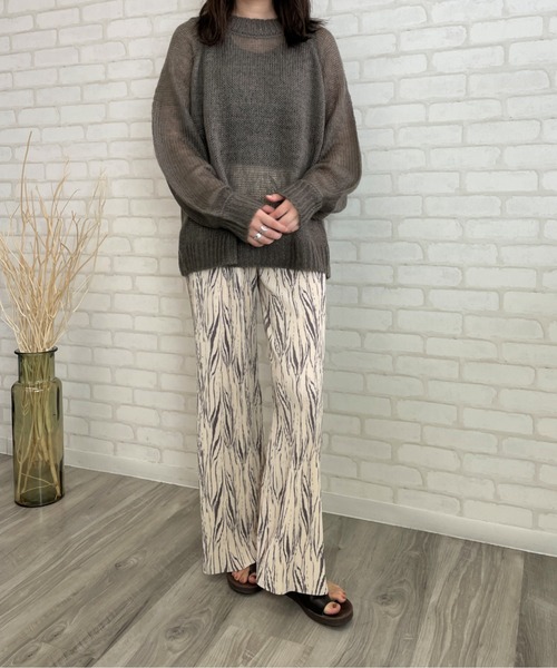 Chiaro（キアロ）の「ゼブラ柄楊柳プリーツストレートパンツ（その他パンツ・レディース・ブラック/ブラウン/アイボリー・FREE）」の18枚目の写真