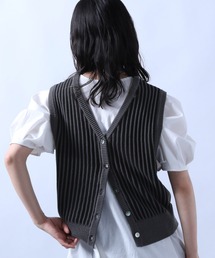 ストライプニットベスト(HARE)