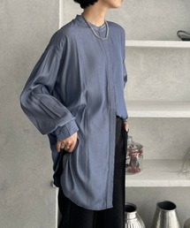 NEUNA | 同色ステッチデザイン比翼仕立てロングシャツ(シャツ/ブラウス)