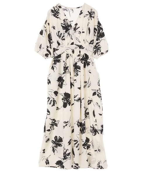 fifth（フィフス）の「水彩フラワーバックリボンワンピース（ワンピース・レディース・ブラック/アイボリー・MEDIUM）」の8枚目の写真