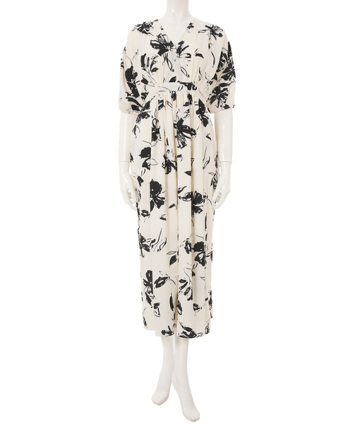 fifth（フィフス）の「水彩フラワーバックリボンワンピース（ワンピース・レディース・ブラック/アイボリー・MEDIUM）」の9枚目の写真