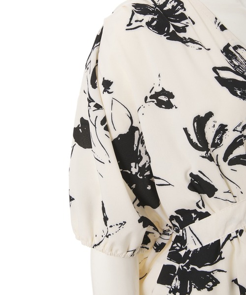 fifth（フィフス）の「水彩フラワーバックリボンワンピース（ワンピース・レディース・ブラック/アイボリー・MEDIUM）」の14枚目の写真