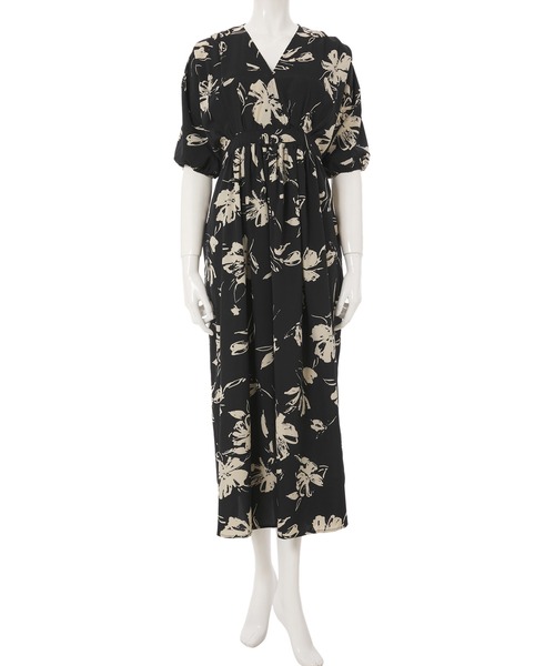 水彩フラワーバックリボンワンピース ワンピース Fifth フィフス のファッション ワンピース 星玲奈レコメンド