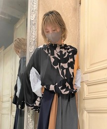 gomme | フラワーベースプリント　ギャザーブラウス(シャツ/ブラウス)