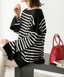 BONLECILL（ボンルシール）の「ミラノリブ パネルボーダー ニットプルオーバー（ニット/セーター）」