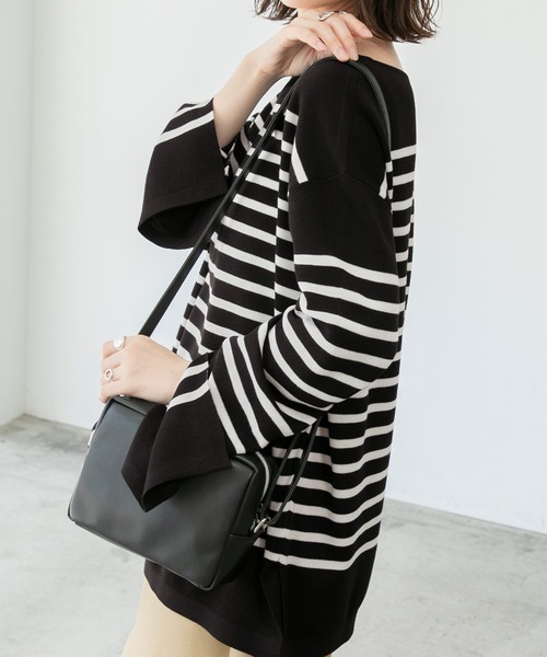 BONLECILL（ボンルシール）の「ミラノリブ パネルボーダー ニットプルオーバー（ニット/セーター・レディース・ブラック系その他/ブラウン系その他/ベージュ系その他/ブルー系その他/ネイビー系・FREE）」の19枚目の写真