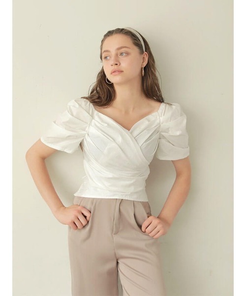 ACYM（アシーム）の「Cache couer feminine ブラウス（シャツ/ブラウス・レディース・ホワイト/ブラック/ブラックミックス・FREE）」の2枚目の写真