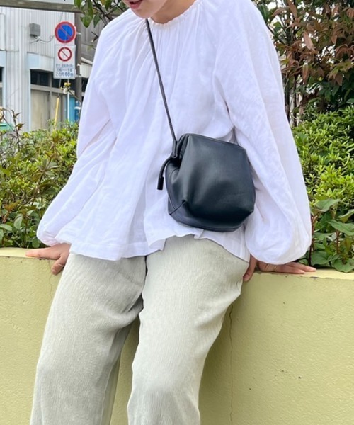 onetome（ワントゥーミー）の「ダブルガーゼ ギャザーブラウス（シャツ/ブラウス・レディース・ホワイト/ベージュ/ブラウン・FREE）」の6枚目の写真