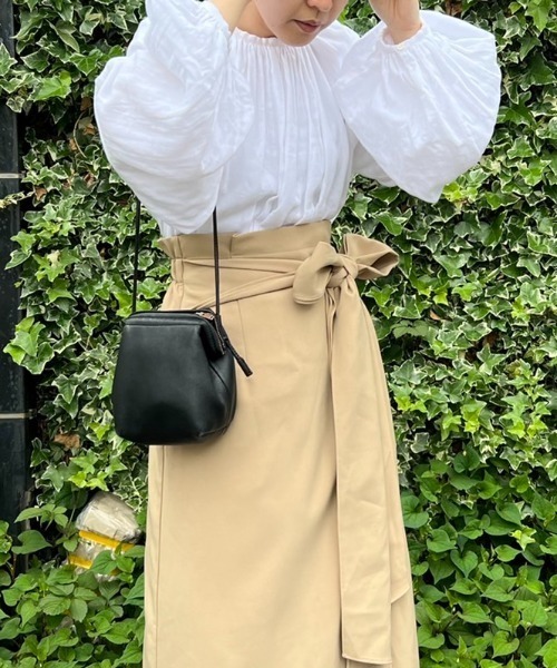 onetome（ワントゥーミー）の「ダブルガーゼ ギャザーブラウス（シャツ/ブラウス・レディース・ホワイト/ベージュ/ブラウン・FREE）」の7枚目の写真