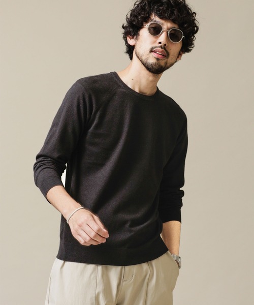 NANO universe(ナノユニバース)の「《WEB限定》ナノふわクルーネックニット(ニット/セーター・メンズ・ブラック/ベージュ/ネイビー・マルチサイズ)」の1枚目の写真