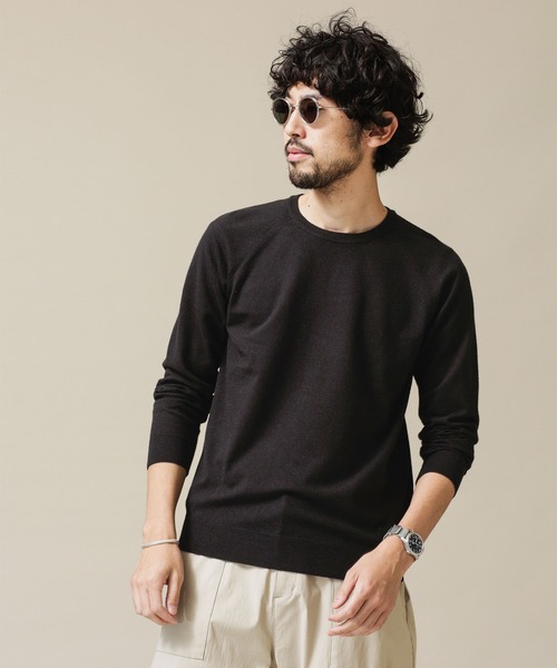 NANO universe(ナノユニバース)の「《WEB限定》ナノふわクルーネックニット(ニット/セーター・メンズ・ブラック/ベージュ/ネイビー・マルチサイズ)」の10枚目の写真