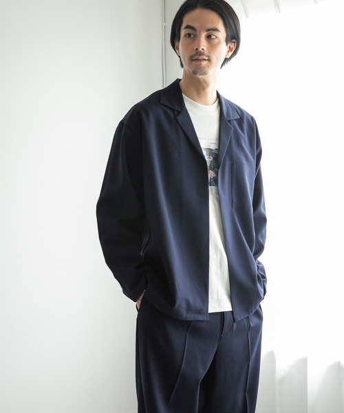 niko and...（ニコアンド）の「【9/2 ヒルナンデスOA放映アイテム】[セットアップ対応]ハイツイストツイルシャツカーディガン（カーディガン/ボレロ・メンズ・ネイビー/ブラウン/スモーク・MEDIUM/LARGE）」の2枚目の写真