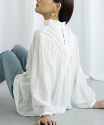 White Collection | 【2021A/W】ドビーストライプ前後2WAYピンタックチュニックブラウス(シャツ/ブラウス)