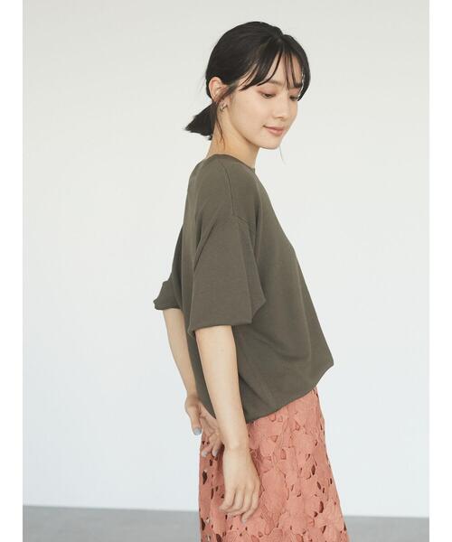 Green　Parks（グリーンパークス）の「袖ボリューム5分袖ニットプルオーバー＊（ニット/セーター・レディース・ダークグレー/ライトブラウン/グリーン・FREE）」の19枚目の写真