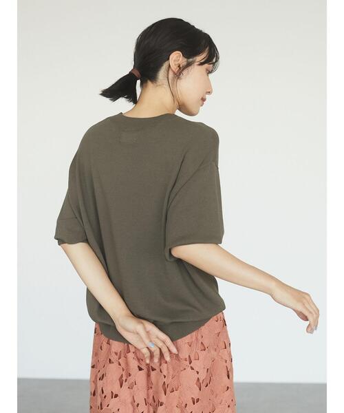 Green　Parks（グリーンパークス）の「袖ボリューム5分袖ニットプルオーバー＊（ニット/セーター・レディース・ダークグレー/ライトブラウン/グリーン・FREE）」の21枚目の写真