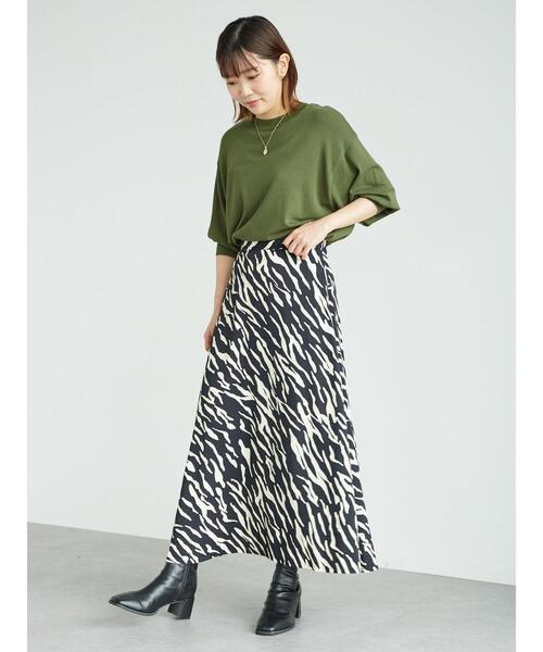 Green　Parks（グリーンパークス）の「袖ボリューム5分袖ニットプルオーバー＊（ニット/セーター・レディース・ダークグレー/ライトブラウン/グリーン・FREE）」の22枚目の写真