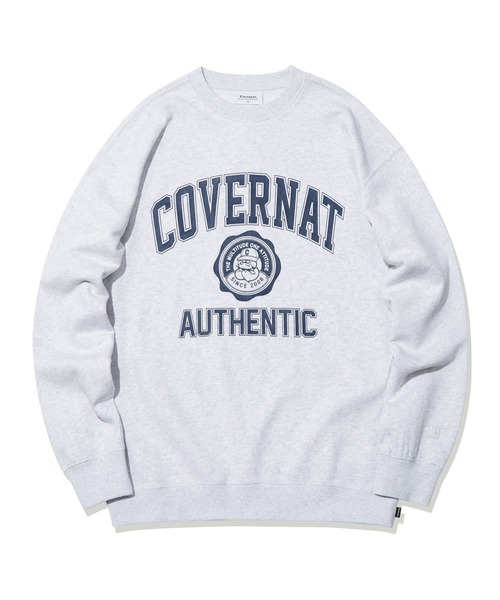 COVERNAT(カバーナット)の「【COVERNAT】BIG EMBLEM LOGO CREWNECK / カバーナット ビッグ エンブレム ロゴ クルーネック(スウェット・メンズ・グリーン/オートミール/ネイビー/ヘザーグレー・SMALL/X-LARGE/MEDIUM/LARGE)」の2枚目の写真