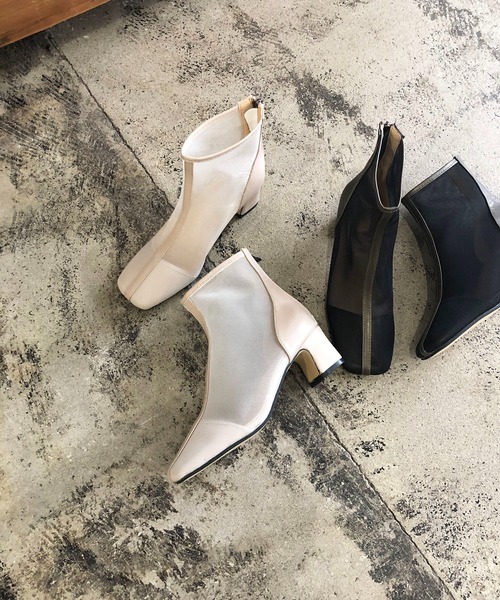 210nouve（トゥージュヌーブ）の「スクエアトゥシアーパイピングブーツ（ブーツ・レディース・ベージュ/ブラック・39/38/36/37）」の14枚目の写真