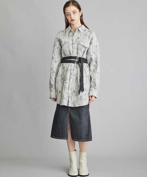 EBONY(エボニー)】フラワージャガードシャツ E21AW/T-03（シャツ