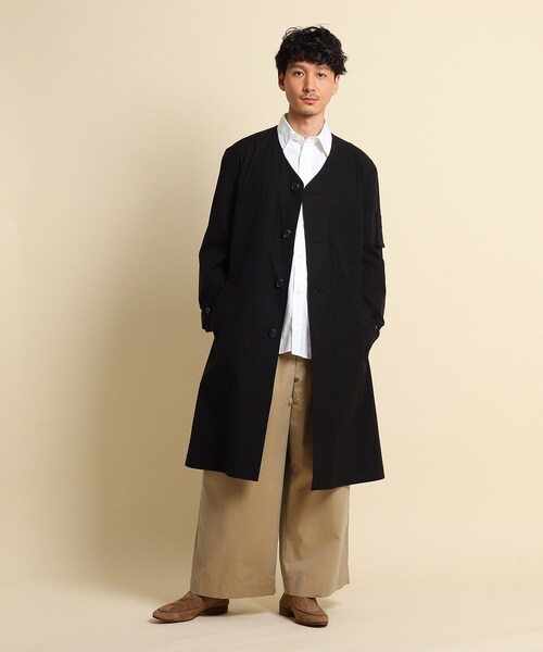 40ｃｔ＆525（フォーティーカラッツアンドゴーニーゴ）の「ノーカラーベルテッドコート（ノーカラーコート・メンズ・ブラック・03/04/02）」の6枚目の写真