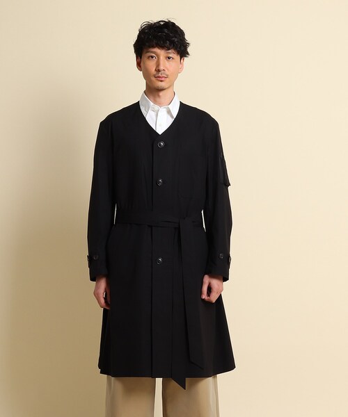40ｃｔ＆525（フォーティーカラッツアンドゴーニーゴ）の「ノーカラーベルテッドコート（ノーカラーコート・メンズ・ブラック・03/04/02）」の10枚目の写真