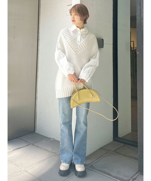 EMODA(エモダ)の「オーバーサイズニットベスト(ベスト・レディース・ブラック/アイボリー/キャメル・FREE)」の11枚目の写真