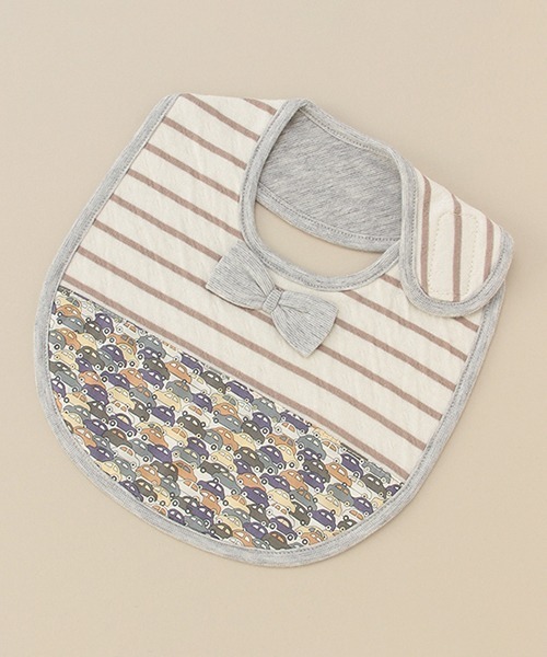 sense of wonder（センスオブワンダー）の「カーズボーダースタイ 【日本製】（スタイ/よだれかけ・キッズ・ブラウン/ライム・FREE）」の2枚目の写真