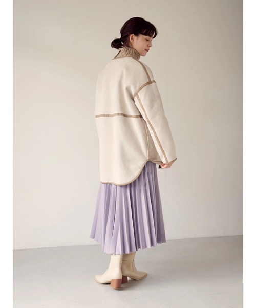 YECCA VECCA（イェッカヴェッカ）の「コーデュロイプリーツスカート＊（スカート・レディース・ラベンダー/グレイッシュベージュ/チャコールグレー・FREE）」の11枚目の写真