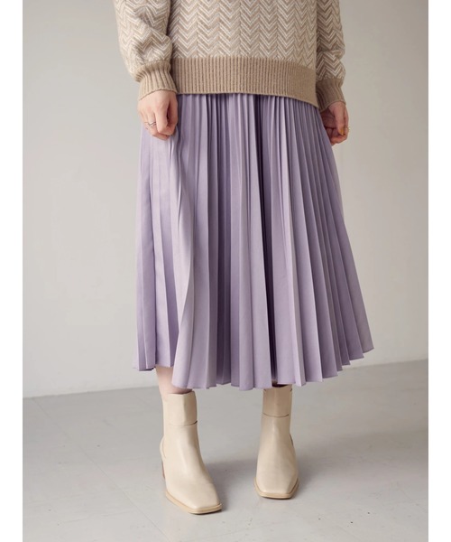 YECCA VECCA（イェッカヴェッカ）の「コーデュロイプリーツスカート＊（スカート・レディース・ラベンダー/グレイッシュベージュ/チャコールグレー・FREE）」の14枚目の写真