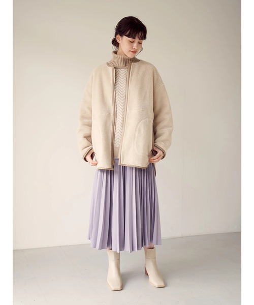 YECCA VECCA（イェッカヴェッカ）の「コーデュロイプリーツスカート＊（スカート・レディース・ラベンダー/グレイッシュベージュ/チャコールグレー・FREE）」の9枚目の写真