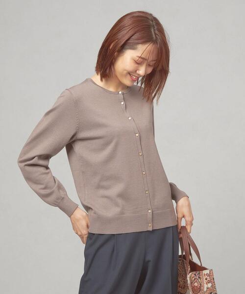 closet story(クローゼットストーリー)の「<closet story>メタルボタン クルーネックカーディガン -ウォッシャブル-(カーディガン/ボレロ・レディース・ブラック/オフホワイト/モカ・M/L)」の21枚目の写真
