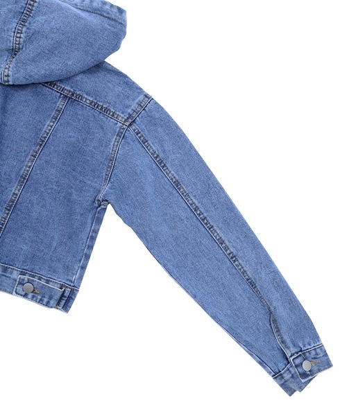 Figments（フィグメンツ）の「フードデニムジャケット（デニムジャケット・レディース・インディゴブルー/ブラック/オフホワイト・FREE）」の7枚目の写真