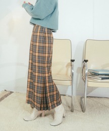DRESSLAVE（ドレスレイブ）の「【WEB LIMITED】hem flare check skirt(裾プリーツチェック柄ロングスカート)（スカート）」