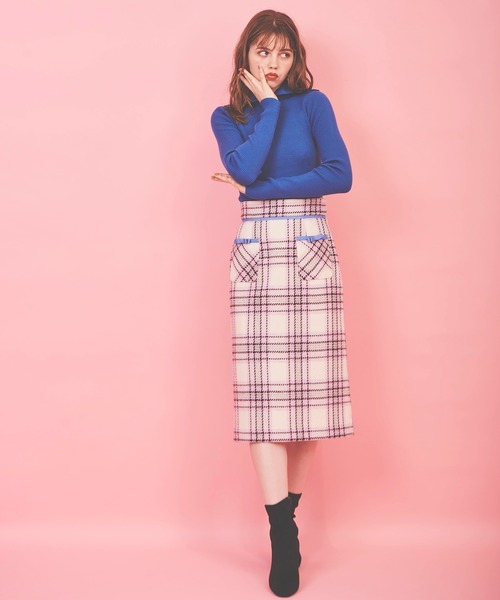 31 Sons de mode(トランテアン ソン ドゥ モード)の「リブタートルニット(ニット/セーター・レディース・ブラック/ブラウン/ピンク/ブルー/マスタード・36)」の19枚目の写真