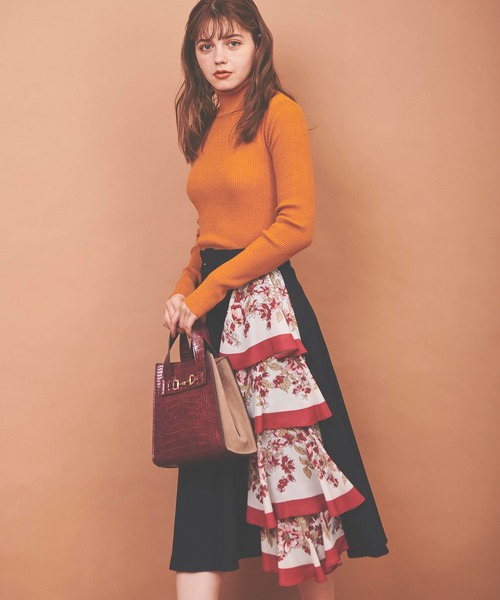 31 Sons de mode(トランテアン ソン ドゥ モード)の「リブタートルニット(ニット/セーター・レディース・ブラック/ブラウン/ピンク/ブルー/マスタード・36)」の21枚目の写真