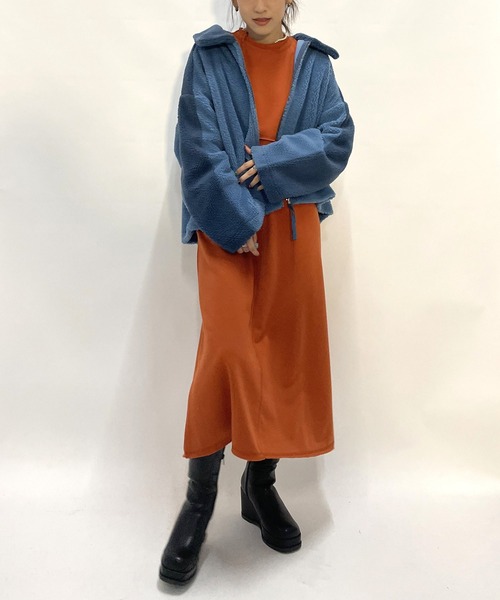 AS KNOW AS PINKY(アズノゥアズピンキー)の「ボアボア カラー触って ボアブルゾン(ブルゾン・レディース・オフホワイト/カーキ/ブルー・FREE)」の5枚目の写真