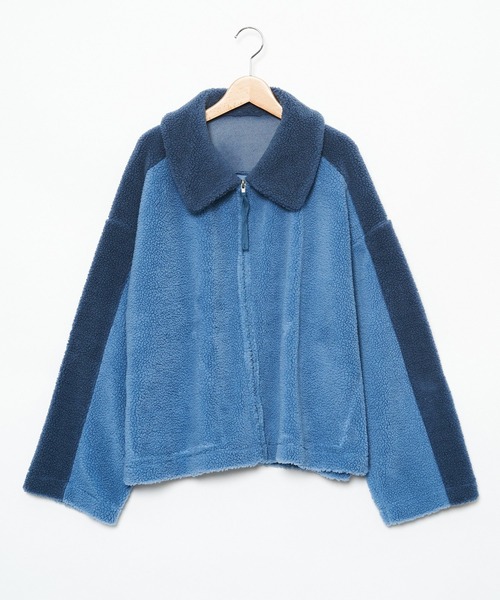 AS KNOW AS PINKY(アズノゥアズピンキー)の「ボアボア カラー触って ボアブルゾン(ブルゾン・レディース・オフホワイト/カーキ/ブルー・FREE)」の7枚目の写真